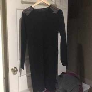 New with tag Zara black mesh shoulder dress